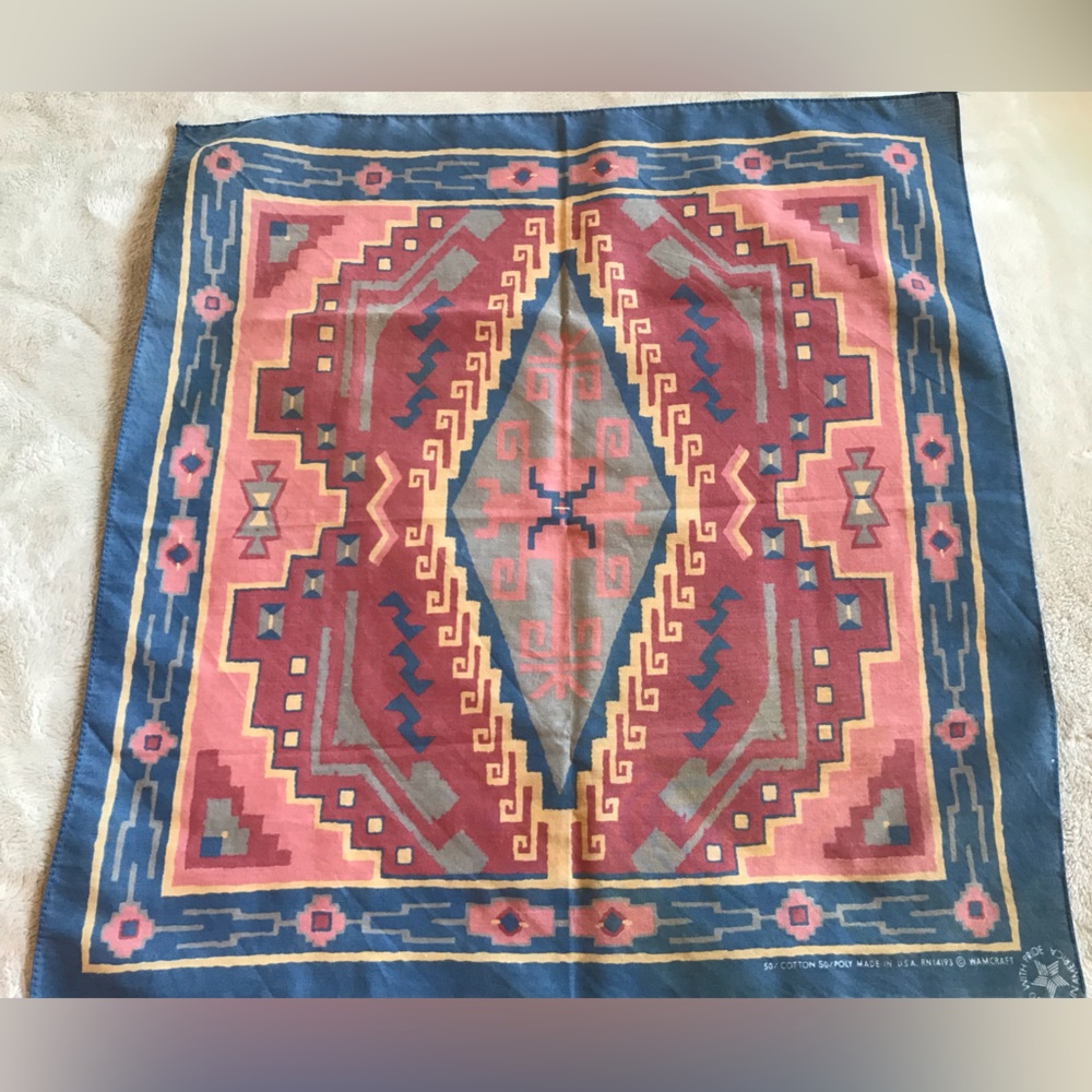 Aztec-Inspired Multicolor Cotton/Poly scarf/Bandana
